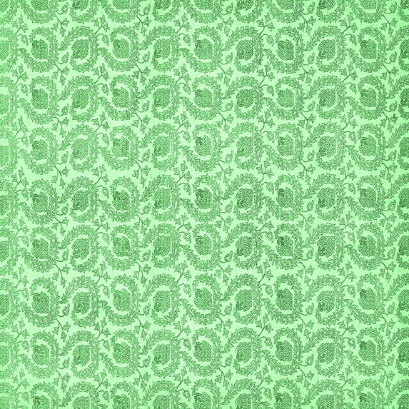 Ahgly Company Indoor Square Abstract Emerald Green Modern Area Rugs, 5' Square