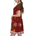 thumbnail image 2 of Naloa Merry Christmas Print Womens Summer A-Line Dress with Pockets,Short Sleeve Dresses,Flowy Beach Swing Dress for Vacation Travel, 2 of 6