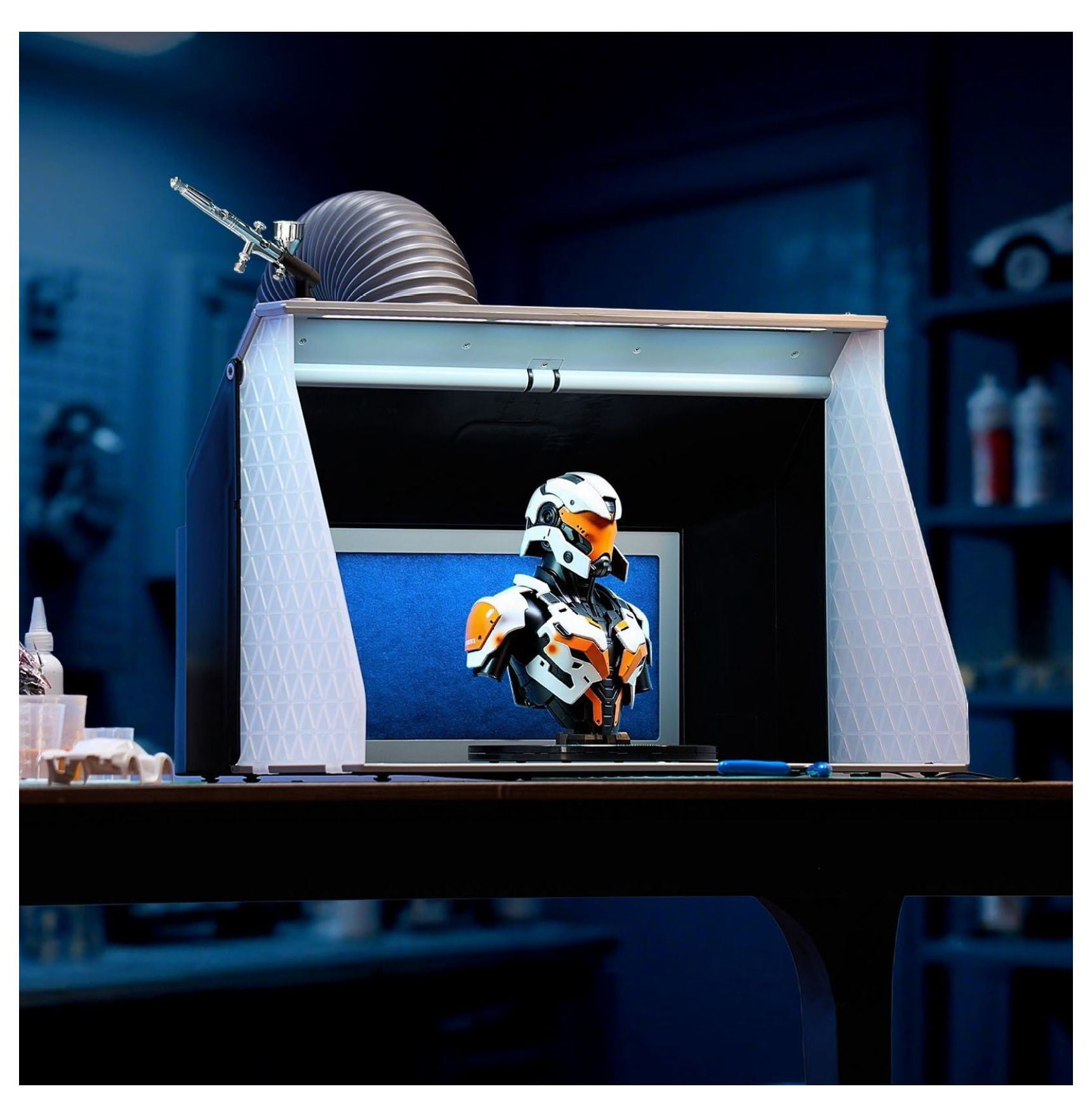 Airbrush Spray Booth Kit, 21.5x18.7x14.6in