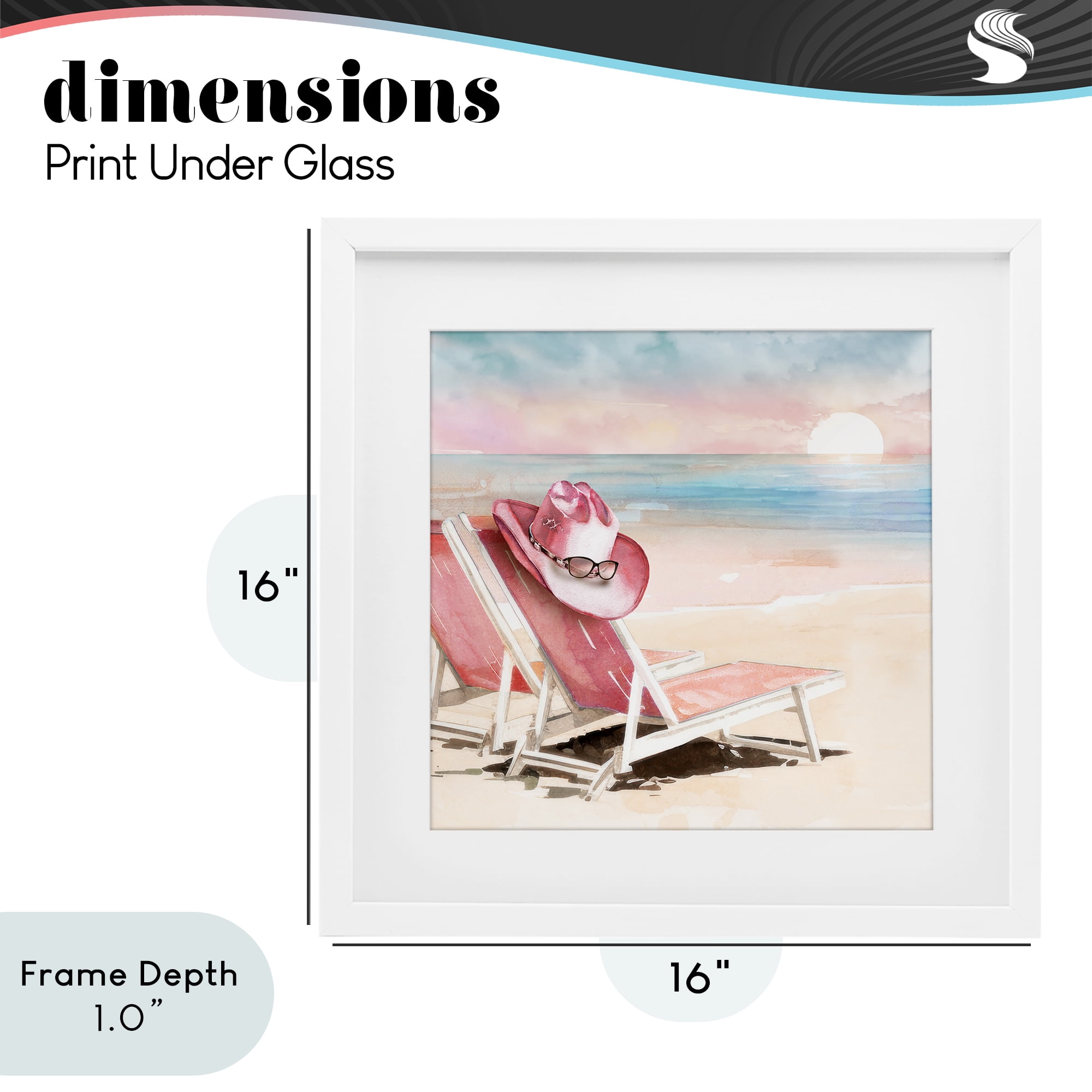 Stupell Industries Blush Pink Beach Chairs White Framed Print Under Glass, design by Paul Mathenia