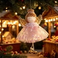 thumbnail image 6 of 3-Style Christmas Angel Hanging Ornament,Lace Sequin Skirt Metal Bell Cloth Figurine,Multicolor Holiday Decor,1-Count, 6 of 10
