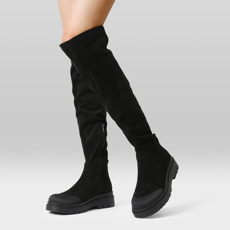 Women High Boots Over The Knee Platform Round Toe Comfortable