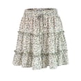 thumbnail image 6 of Nlife Women Floral Print Ruffle Design High Waisted Drawstring A-Line Mini Skirt, 6 of 7