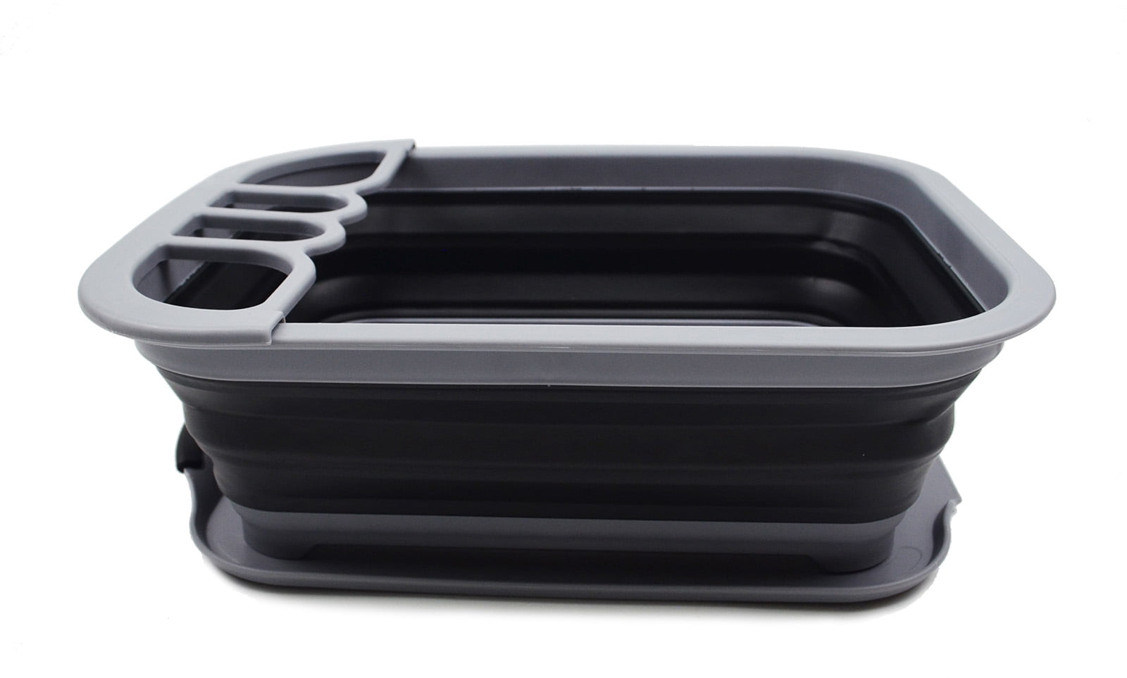 SAMMART 7.5L (2 gallons) Collapsible Dish Drainer with Drainer Board - Foldable Drying Rack Set - Portable Dinnerware Organizer - Space Saving Kitchen Storage Tray