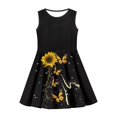 thumbnail image 2 of FKELYI Sunflower Girls Sleeveless Dress Size 9-10 Years Breathable Butterfly Print Swing Skater Dress Leisure Leisure Shopping Midi Sundress, 2 of 5