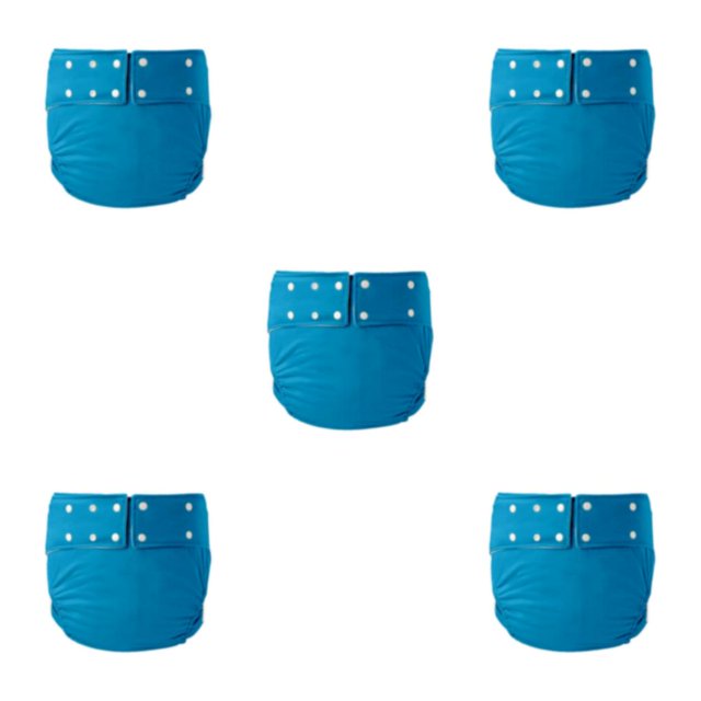 Transemion Couches en Tissu pour Adultes Couche Réutilisable Anti-Fuite contre l'Incontinence Bleu Lac 72-92cm 5ensemble