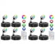thumbnail image 1 of Focos RGBW Inalámbricos para Decoración de Interiores, Paquete de 8 Luces de Suelo para Interiores, Luces de Árbol Que Cambian de Color con 13 Colores, con Control Remoto, 1 of 5