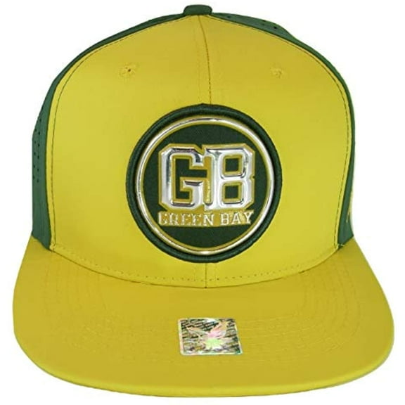 Green Bay Men's Patch Style Breathable Snapback Baseball Cap (Gold/Green)