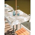 thumbnail image 2 of Outdoor Tablecloth with Umbrella Hole for Patio/Picnic/Party/Camping, Brown Ferns Waterproof Table Cloth Square Cover Washable, Spring Summer Botanical Leaves (60"x 60"), 2 of 9