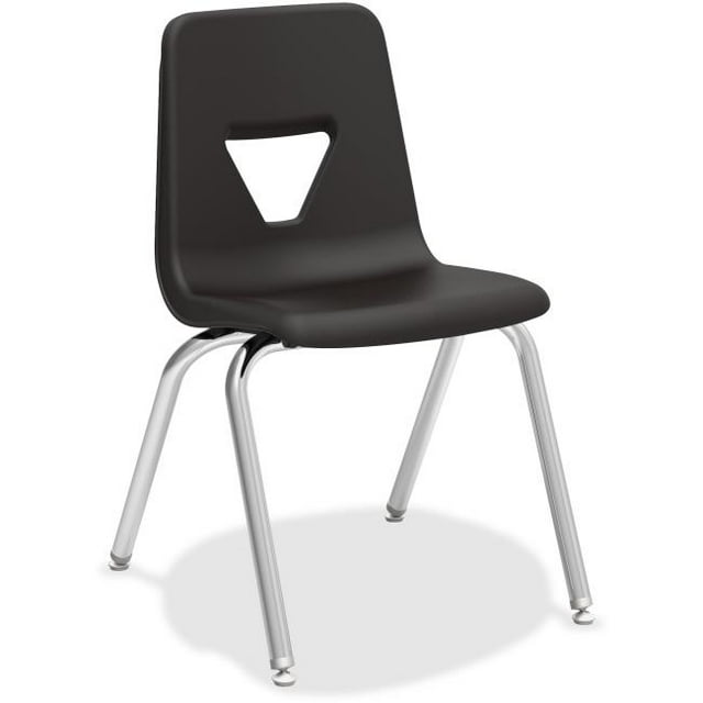 Lorell LLR99891 18 in. Seat - Height Stacking Student Chair - Black