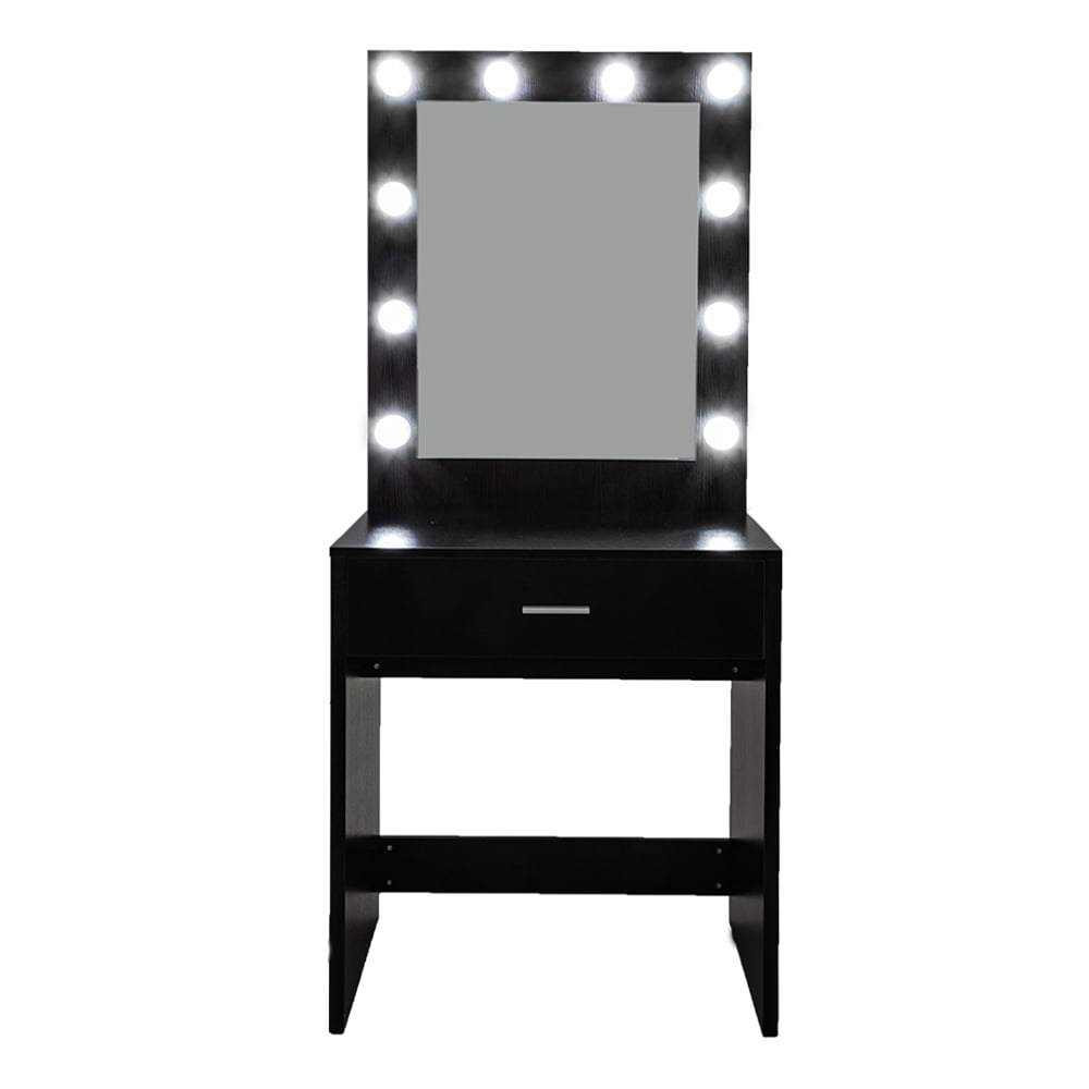 Kepooman Vanity Set, Makeup Vanity Table for Bedroom, Makeup Table Dressing Table with White Light Mirror, Gift for Girls/Women, Black Kepooman Vanity Set, Makeup Vanity Table for Bedroom, Makeup Table Dressing Table with White Light Mirror, Gift for Girls/Women, Black