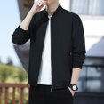 thumbnail image 2 of Chaqueta de primavera y otoño para hombre, nueva chaqueta de solapa para hombre de mediana edad con bolsillos con cremallera para ocasiones formales., 2 of 5