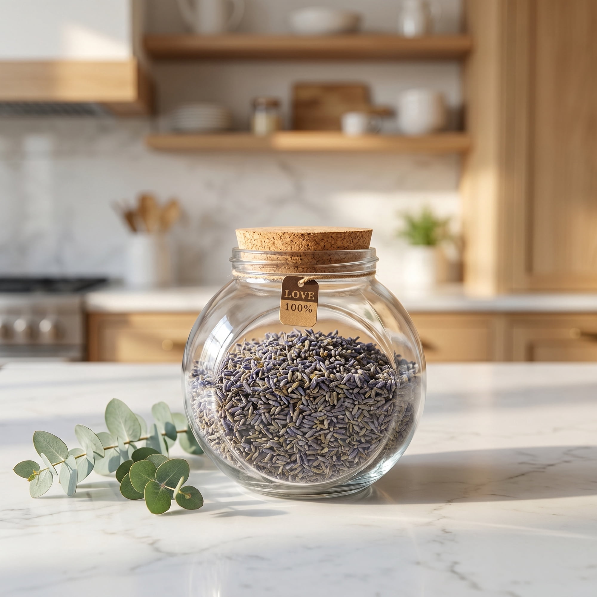 Unique Bargains Glass Storage Jars with Cork Lids and Jute Twine Tags 4.1"x 4.1"x 5.3"