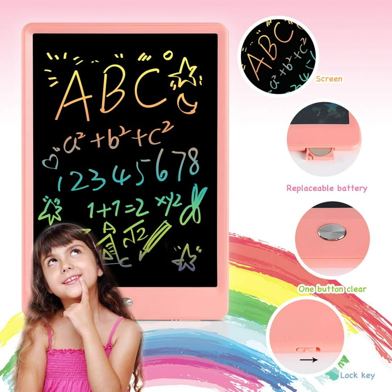 $4.99 LCD Writing Tablet for Kids, 10 Inch Doodle Board Drawing Pad for Kids  Drawing Tablet Toys for 3-6 Years Old Girls Boys, Pink +FS