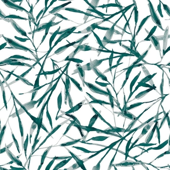 Tempaper Watercolor Leaves Virididan Green Peel and Stick Wallpaper, 20.5" x 16.5'