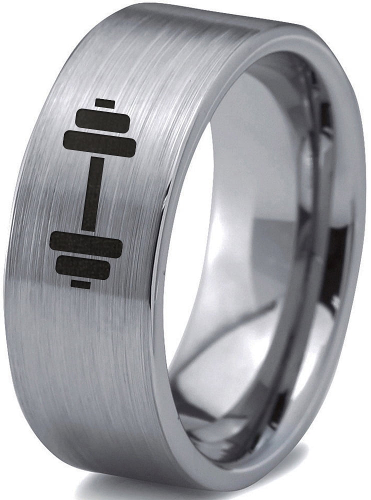 Tungsten Weightlifting Barbell Weight Band Ring 8mm Men Women Comfort