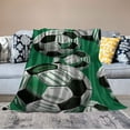 thumbnail image 2 of COMIO Soccer Throw Blankets Green Flannel Football Blanket Gifts for Kids Boys Girls Fuzzy Warm Soft Throw Blanket for Couch Sofa Bed Office Green, 2 of 6