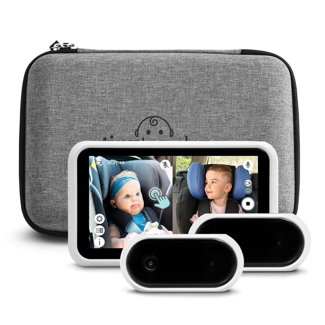 Tiny Traveler Baby Monitor Cámara portátil para coche de bebé con cámara adicional y kit de viaje, cámara inalámbrica para coche de bebé con sonido, visión nocturna HD 720p monitor de pantalla táctil