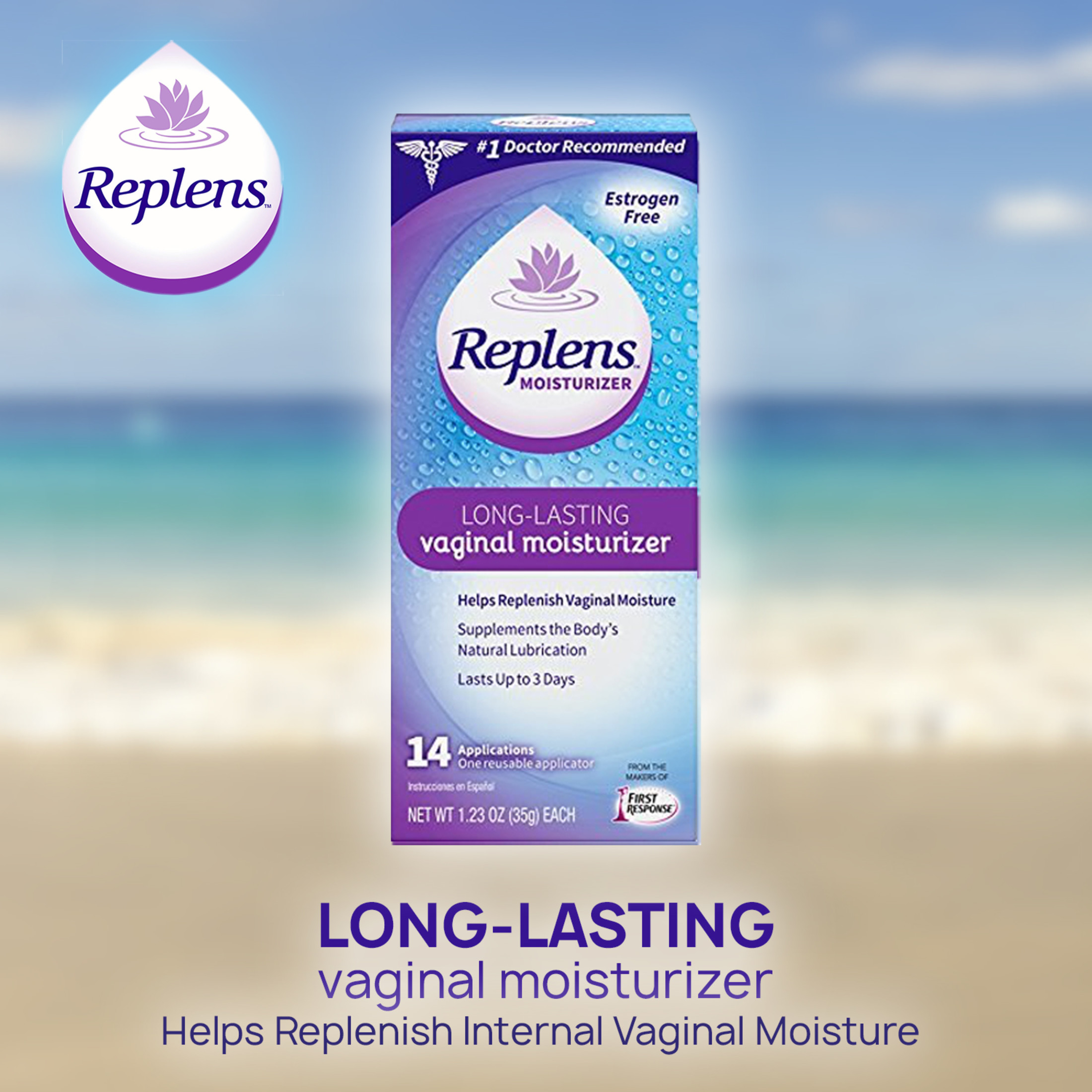 Replens Long Lasting Vaginal Moisturizer Gel With Reusable Applicator 14 Count