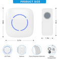 thumbnail image 5 of Surnice Wireless Cordless Electric Doorbell, White, 1 Button + 1 Doorbell, 5 of 7