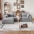 thumbnail image 2 of 102" Cloud Sofa,Corduroy Fabric,Deep Seat Couches,Double-layer design,Removable Cushion,No Assembly, DIY Combination for Living room, Bedroom,Conference room ,Apartment,Grey, 2 of 2