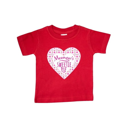 

Inktastic Meemaw s Sweetie Pie with Pink Hearts Gift Baby Boy or Baby Girl T-Shirt