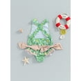 thumbnail image 3 of FEORJGP Kids Little Girl's One-piece Swimsuits 1T-6T Toddler Baby Sleeveless Jumpsuits Floral Round Neck Swimwear 3D Bow Rompers Toddler Fashion Cute Bathing Suit Beachwear for Summer Vacation, 3 of 6