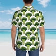 thumbnail image 6 of Balery Cute Broccoli Print Men's Hawaiian Shirts Short Sleeve Beach Shirt Relaxed Fit Vacation Button Down Shirts-3X-Large, 6 of 9