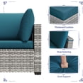 thumbnail image 6 of KIGOTY 7 Piece Outdoor Patio Furniture, Wicker Rattan Outdoor Conversation Set Sectional Sofas for Backyard, Garden, Gray-White Peacock Blue, 6 of 9