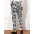 thumbnail image 3 of Unique Bargains Men's Houndstooth Dress Pants Big and Tall Business Plaid Trousers 36 Black White, 3 of 6