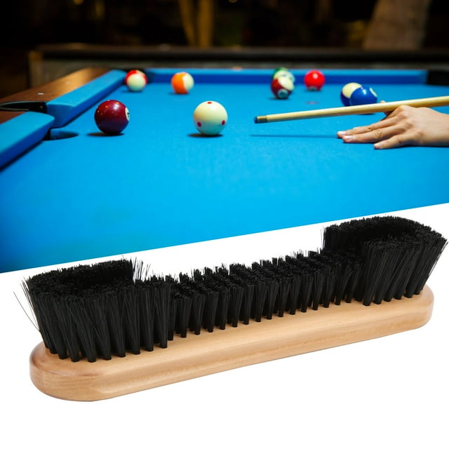 Pool Table Brush, 2Pcs Durable Billiard Cleaner, Comfortable Wood for Black Eight Small Table