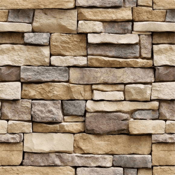 Stone Brick Wallpaper Stick On Self-Adhesive Peel and Stick Backsplash Wall Panel Removable Home Decoration (17.71"x39.3")