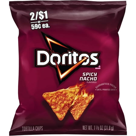 Doritos Brand Spicy Nacho Flavored Tortilla Chips, 1.12 oz