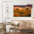 thumbnail image 4 of Elephant Stock Sunflower Field Dusk Wall Art - Horizontal Canvas Wall Art - Living Room Wall Decor - Nature Canvas - Purple And Teal Decor - 24" x 16", 4 of 4