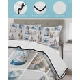 thumbnail image 4 of Quilts Twin Size, Blue Oceans Beach Soft Comforter Bedding Set for Bed, Nautical Coastal Starfish Seashell Lightweight Quilted Bedspread with Pillow Cover(2 Pieces) for All Season, 68x86 Inch, 4 of 6
