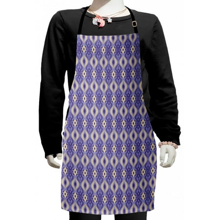 

Abstract Kids Apron Repetitive Abstract Violet Tones Retro Look Ogee Inspired Dots Pattern Boys Girls Apron Bib with Adjustable Ties for Cooking Baking Painting Beige Lavender Blue by Ambesonne