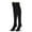 Black, variant on 2 Pairs Women Thigh High Socks Lace Trim Over the Knee High Socks Winter Knit Long Boot Stockings Led Warmer Navy Blue