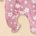 thumbnail image 6 of mgoYE Newborn Baby Girl Spring Outfits Clothes Knit Jumpsuit Ruffle Romper Newborn Coming Home Outfit for Baby Girl(Pink,0-3 Months), 6 of 7