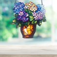 thumbnail image 5 of BKER Hydrangea Flower Stained Glass Panels Acrylic Colorful Hydrangea Vase Suncatcher Window Hanging Hydrangea Flower For Home Wall Window Decoration, 5 of 5
