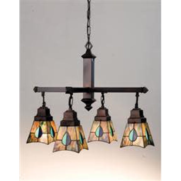 26"W Mackintosh Leaf 4 Lt Chandelier