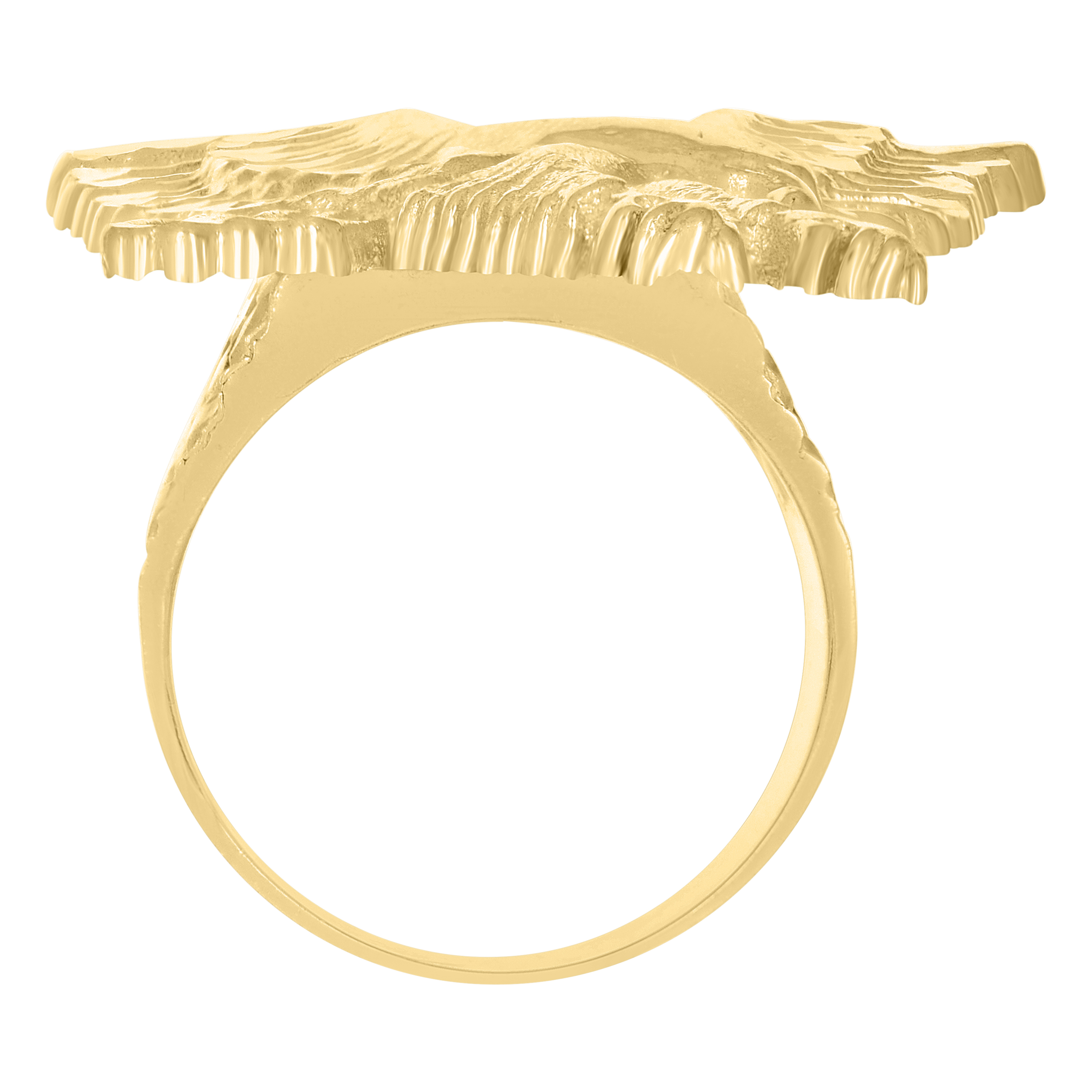 10k Yellow Gold Mens Eagle Bird Ring