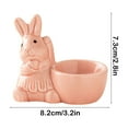 thumbnail image 3 of Fiudx Huevera de Pascua con Forma de Conejito, Decoración de Cerámica, Portahuevos Multifuncional, Ideal para La Mesa, Ambiente Festivo, Regalo Ideal de Pascua, Tamaño 8,2 X 7,3 Cm, 3 of 6
