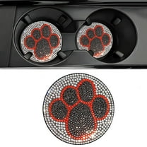 Car Saucer Dog Paw Print Cup Mat, Non-Slip, Heat Insulation, Universal Fit, Decorative and Functional Interior Accessory for Vehicle