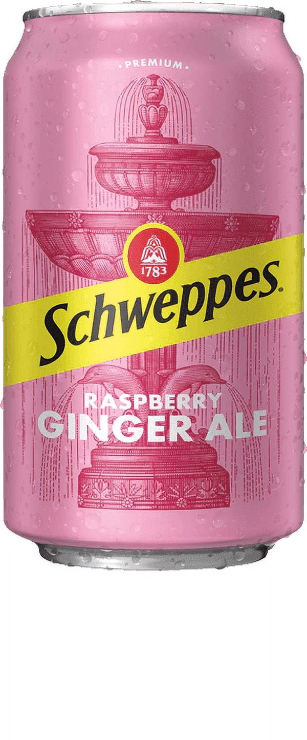 Schweppes Raspberry Ginger Ale Cans, 12 Fl Oz, 24 Pack