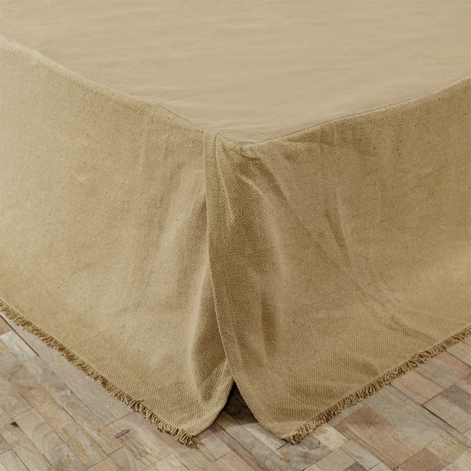 Burlap Natural Fringed Twin Bed Skirt 39x76x16