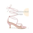 thumbnail image 3 of BLISSFUL STEP Strappy Kitten Heel Lace Up Sandals for Women, 3 of 4