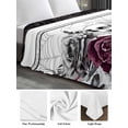 thumbnail image 5 of Twin XL Size Flat Sheet Only, Halloween Soft Brushed Microfiber Bed Sheets, Black Horror Skull Roses Spi-der Web Vintage Hotel Quality Breathable Bedding Top Sheet, Easy Care, 66"x102", 5 of 9