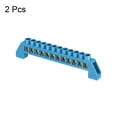 thumbnail image 3 of Terminal Grounding Bar Block Barrier Brass Strip 12 Positions Blue Pack of 2, 3 of 5