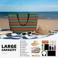 thumbnail image 5 of Yiaed Mexican Leopard Serape Blanket Stripes Print Large Capacity Beach Travel Bag - Waterproof Zipper Vacation Tote for Sandproof Storage, and Camping, 5 of 7