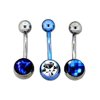 BODY JEWELRY Crystal Galaxy Belly Banana Set in Surgical Grade Steel